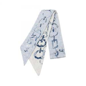 HERMES White Silk Scarf